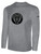 CAROLINA FC SWARM BASICS LONG SLEEVE COTTON TEE TEAM CREST ON WEARERS CENTER CHEST LIGHT HEATHER GREY BLACK