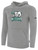 GREEN BAY BLIZZARD IFL BASICS FLEECE PULLOVER HOODIE CREST ON WEARERS CENTER CHEST LIGHT HEATHER GREY BLACK