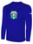 PARADISE SC BASICS LONG SLEEVE COTTON TEE TEAM CREST ON WEARERS CENTER CHEST ROYAL BLUE WHITE