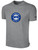 FC WESTLAKE BASICS COTTON TEE CREST ON WEARERS CENTER  CHEST LIGHT HEATHER GREY BLACK