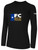 FC WESTLAKE BASICS LONG SLEEVE COTTON TEE TEAM CREST ON WEARERS CENTER CHEST BLACK WHITE