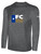 FC WESTLAKE BASICS LONG SLEEVE COTTON TEE TEAM CREST ON WEARERS CENTER CHEST DARK HEATHER GREY WHITE