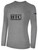 HTC FIELD HOCKEY BASICS LONG SLEEVE COTTON T-SHIRT CREST ON WEARERS CENTER CHEST LIGHT HEATHER GREY BLACK