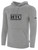 HTC FIELD HOCKEY BASICS FLEECE HOODIE SMALL CREST ON CENTER CHEST LIGHT HEATHER GREY BLACK