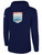 USA FIELD HOCKEY WORLD CUP BASICS FLEECE PULLOVER HOODIE CREST ON LEFT CHEST AND LARGE CENTER BACK NAVY WHITE
