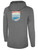USA FIELD HOCKEY WORLD CUP BASICS FLEECE PULLOVER HOODIE CREST ON LEFT CHEST AND LARGE CENTER BACK DARK HEATHER GREY WHITE