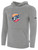 USA FIELD HOCKEY WORLD CUP BASICS FLEECE PULLOVER HOODIE LARGE CREST ON WEARERS CENTER CHEST LIGHT HEATHER GREY BLACK