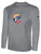 USA FIELD HOCKEY WORLD CUP BASICS LONG SLEEVE COTTON TEE LARGE CREST ON WEARERS CENTER CHEST LIGHT HEATHER GREY BLACK