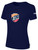 USA FIELD HOCKEY WORLD CUP BASICS COTTON TEE LARGE CREST ON WEARERS CENTER CHEST NAVY WHITE