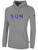SUN FIELD HOCKEY BASICS FLEECE HOODIE NAME CREST ON WEARERS CENTER CHEST LIGHT HEATHER GREY BLACK 