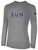 SUN FIELD HOCKEY BASICS COTTON LONG SLEEVE T-SHIRT NAME CREST ON WEARERS CENTER CHEST LIGHT HEATHER GREY 