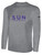 SUN FIELD HOCKEY BASICS COTTON LONG SLEEVE T-SHIRT NAME CREST ON WEARERS CENTER CHEST LIGHT HEATHER GREY 