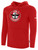 RED KNOTS FH  BASICS FLEECE HOODIE CREST ON WEARERS CENTER CHEST RED WHITE