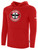 RED KNOTS FH  BASICS FLEECE HOODIE CREST ON WEARERS CENTER CHEST RED WHITE