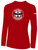 RED KNOTS FH  BASICS COTTON LONG SLEEVE T-SHIRT CREST ON WEARERS CENTER CHEST RED WHITE