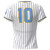 TEAM SAN DIEGO PINSTRIPE BASE LITE FULL BUTTON JERSEY WHITE ATHLETIC GOLD POWDER BLUE NAVY