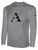 ACE VOLLEYBALL BASICS LONG SLEEVE COTTON TEE CREST CENTER CHEST LIGHT HEATHER GREY BLACK