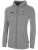 USASA BASICS FULL ZIP FLEECE HOODIE LIGHT HEATHER GREY BLACK