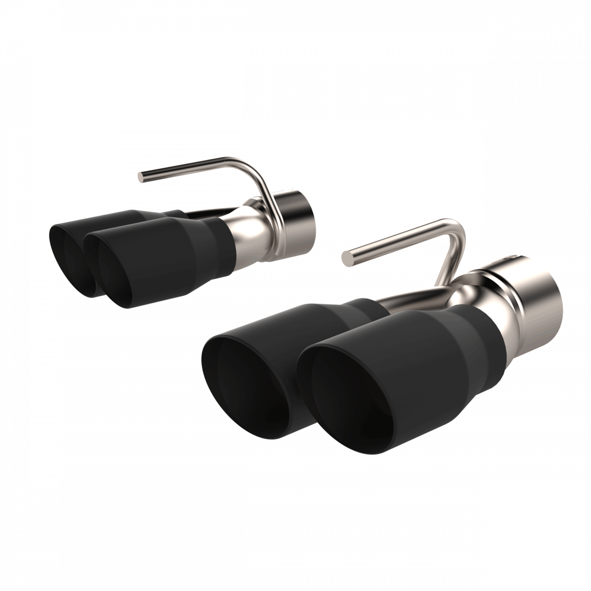 QTP 430115TB Quad Tips Black for 15-23 Challenger 6.2/6.4L HEMI