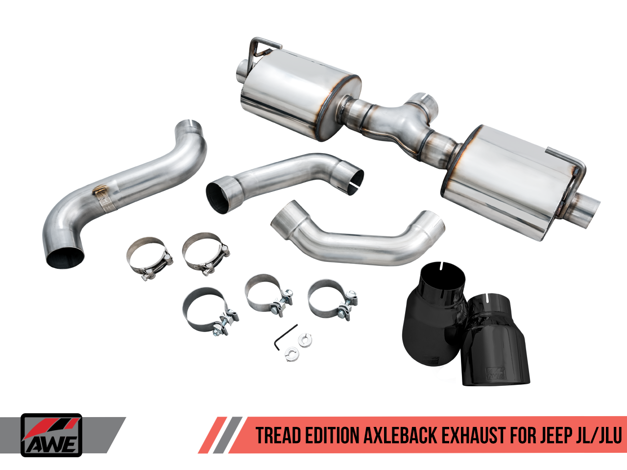 AWE 3015-33001 Tread Edition Axleback Dual Exhaust with Diamond