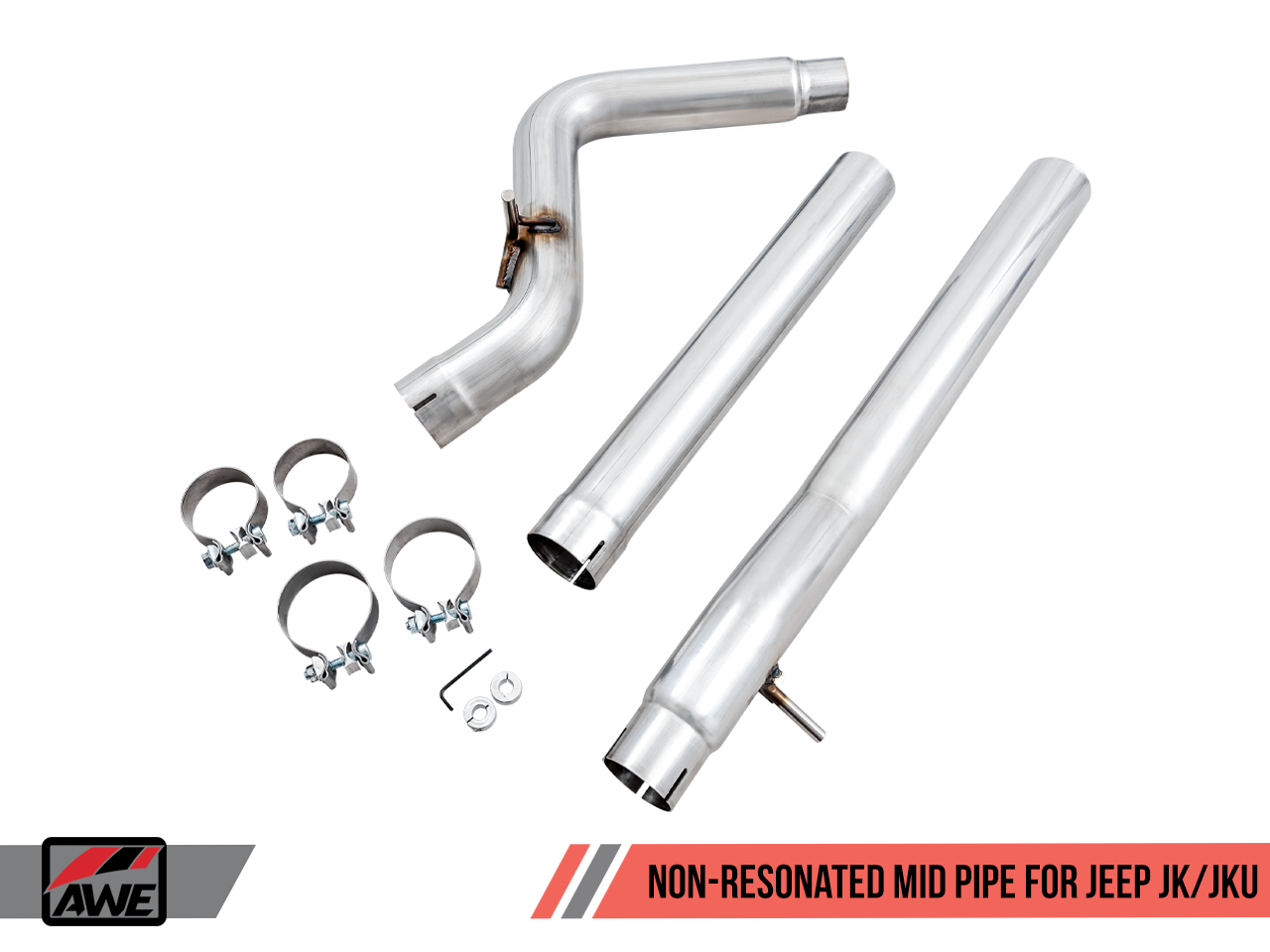 AWE Non-Resonated Mid Pipe for 12-18 Jeep Wrangler JK & Unlimited JK 