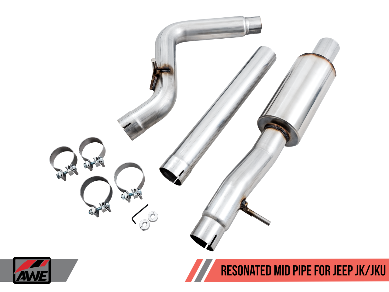 AWE Resonated Mid Pipe for 12-18 Jeep Wrangler JK & Unlimited JK 