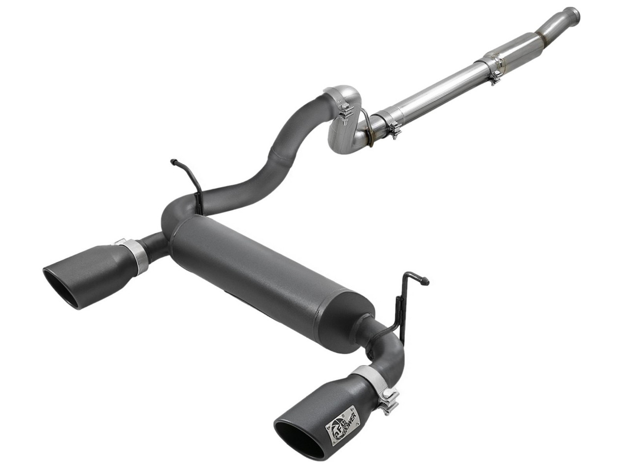 Jeepラングラー aFe POWER マフラー aFe Power 49-48096-B Rebel Series Cat-Back Exhaust Black Tips for