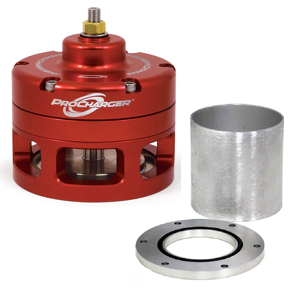 ProCharger 3FASS-004 Open Race Bypass Valve Aluminum Flange Red