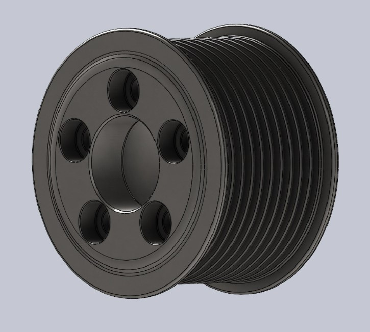 GripTec 10-Rib LV3-A Black Pulley 5 Bolt for Gen 5 or 6 3.0L