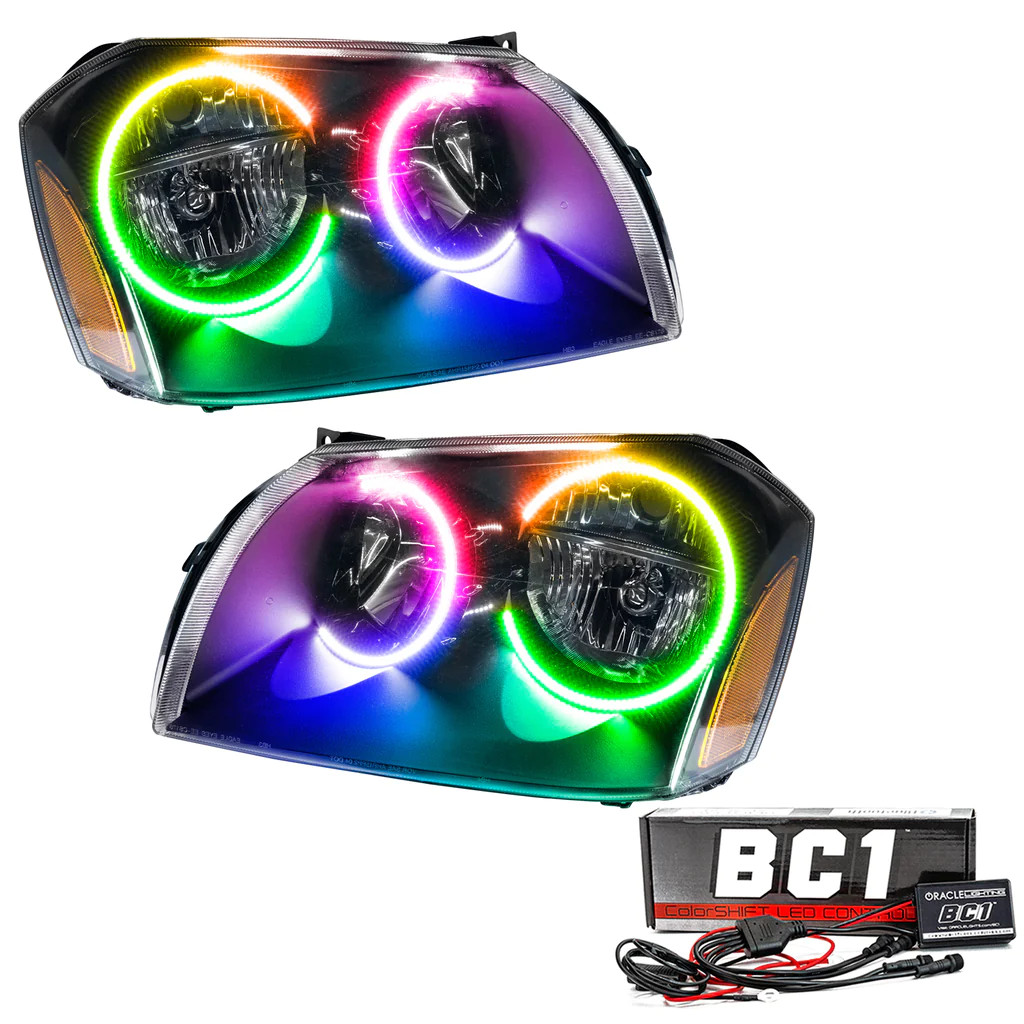 Oracle 7156335 PreAssembled Halo Headlights Black ColorSHIFT with BC1