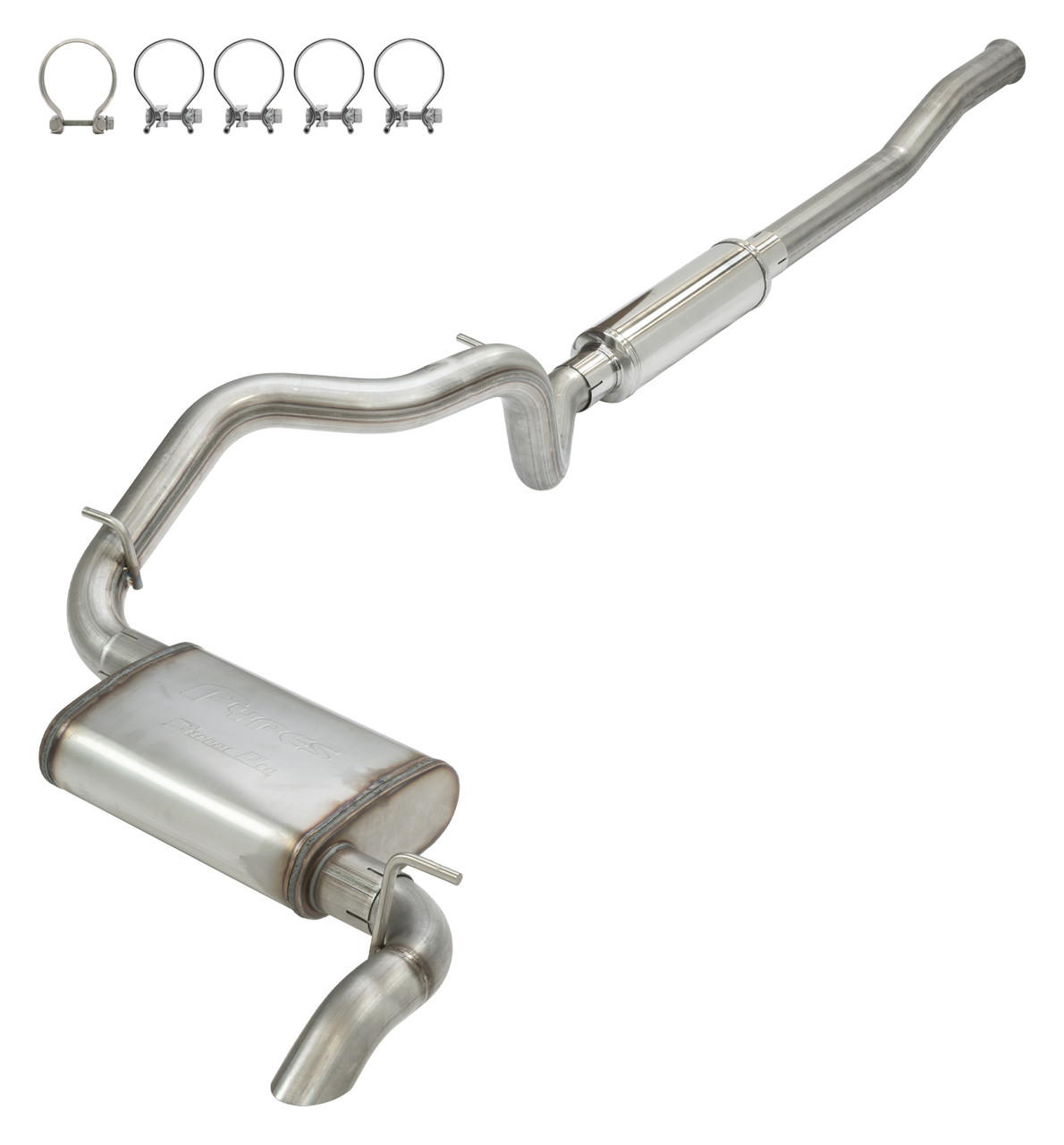 Pypes SJJ25SQ High Ground Clearance Quiet Cat-Back Exhaust for 18