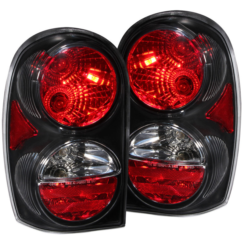 ANZO USA 211108 Tail Lights Black for 02-07 Jeep Liberty KJ