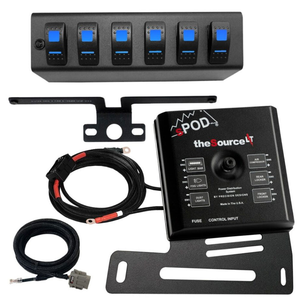 sPOD 873110 SourceLT Switch Panel Blue LED for 07-08 Jeep Wrangler JK