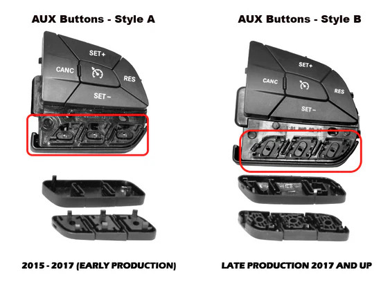 Z Automotive Aux Buttons for 15-23 Challenger, Charger, 300