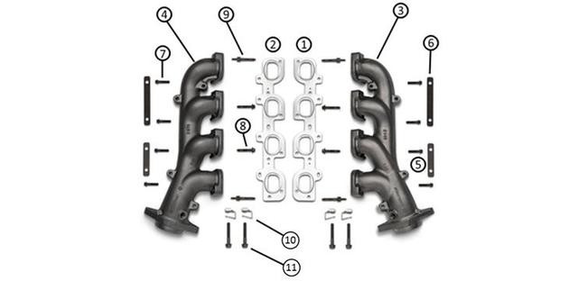 MOPAR 77072462AB Exhaust Manifold Kit for 345, 392 & 6.2L