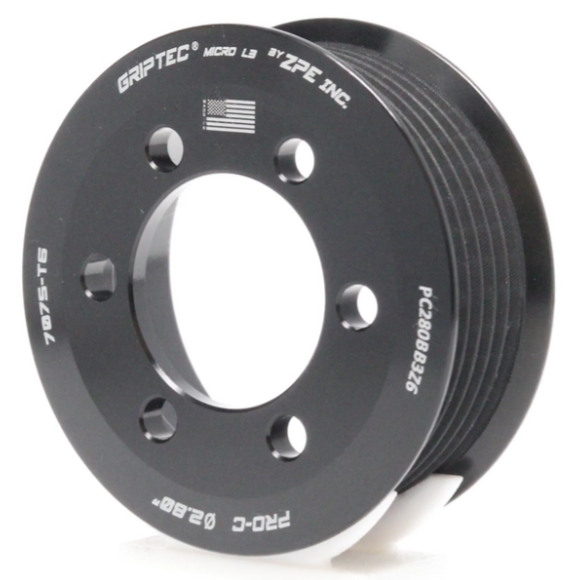 Griptec 6-Rib Standard L3 Black Pulley for ProCharger - High Horse