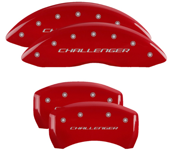 MGP 12181SCLBRD Single Piston Caliper Covers Red with Challenger