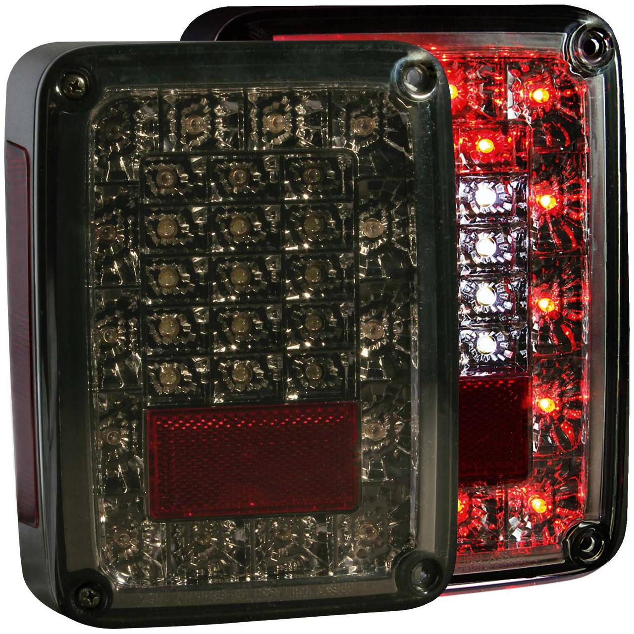 ANZO USA 311203 LED Taillights Smoke for 07-18 Jeep Wrangler JK