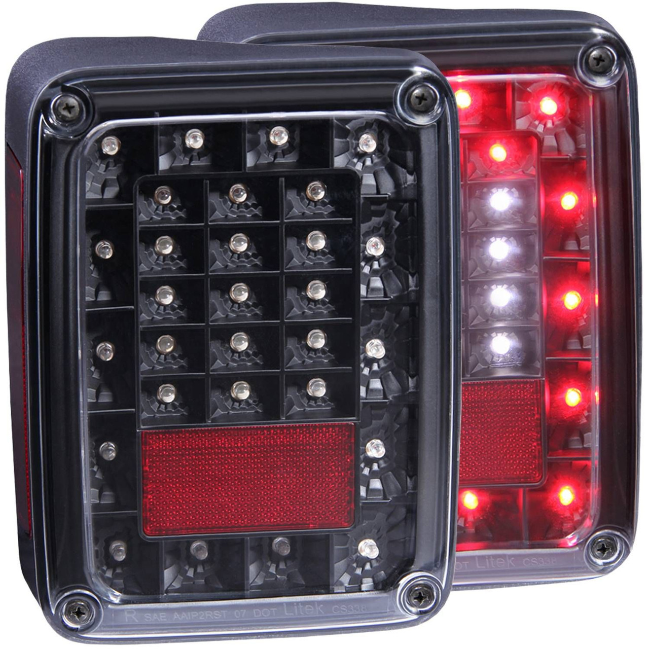 DISCONTINUED ANZO USA 311212 LED Taillights Clear for 07-18 Jeep