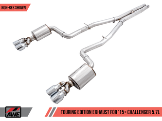 AWE 3020-42076 Touring Edition Exhaust Chrome Silver Quad Tips for 17-18 Challenger T/A & 17-23 R/T