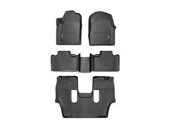 WeatherTech 444851-44324-4-5 Front, Rear & 3rd Row FloorLiners Black for 13-15 Durango with 2nd Row Bucket Seats