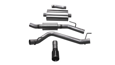 CORSA 21062BLK Touring Cat-Back Single Black Tip for 20-24 Jeep Gladiator JT 3.6L 