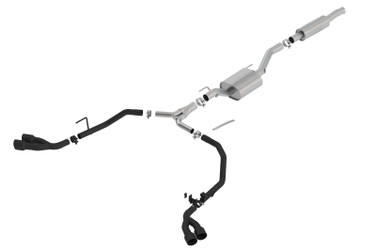 BORLA 140816CB Cat-Back Exhaust ATAK Black Tips for 20-24 Jeep Gladiator JT 3.6L