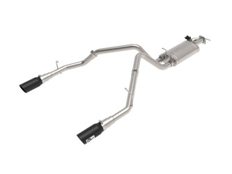 aFe Power Gemini XV 3" 304 Stainless Steel Cat-Back Exhaust System with Cutout Black Tips for 19-Current RAM 1500 5.7L - 49-32081-B