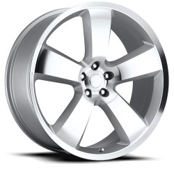 DISCONTINUED Factory Reproductions FR61 Dodge Charger SRT8 Replica Wheel in Silver Machine Face 22x9 5x115 +18