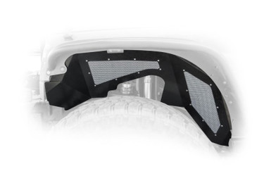 DISCONTINUED DV8 Offroad 07-17 Jeep Wrangler JK Front Aluminum 1 Piece Inner Fender - Black (2/4 Door)