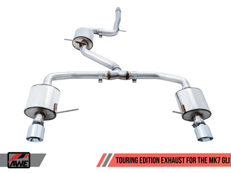 AWE Tuning 18-19 Volkswagen Jetta GLI Mk7 Touring Exhaust - Chrome Silver Tips (Fits High-Flow DP)