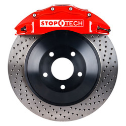 StopTech Front Touring Big Brake Kit Red ST-60 Calipers Drilled Rotors for 05-10 Challenger, Charger, Magnum & 300 SRT8 - 82.242.6100.72