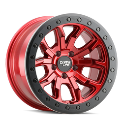 Dirty Life 9303-7965R12 9303 DT-1 17x9 4.53" Backspace Crimson Candy Red Beadlock Wheel for 97-06 Jeep Wrangler TJ & Unlimited