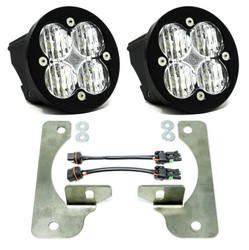 Baja Designs 447623 Squadron-R SAE Fog Pocket Light Kit Clear for 18-24 Jeep Wrangler JL & Gladiator JT with Rubicon Metal Bumper